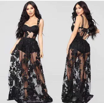 

Top Quality Sexy Sleeveless Maxi Long Bandage Dress 2019 Knitted Elastic Party Dress