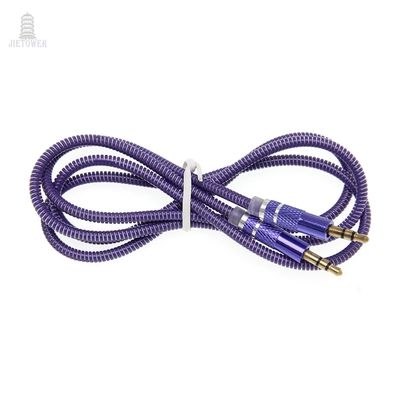 50pcs lot ring Spring Jack 3 5 Audio Cable 3 5mm Speaker Line Aux Cable for iPhone 6 Samsung galaxy s8 Car Headphones Audio Jack