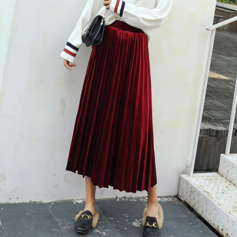 Kpop Harajuku Женская 8 цветов S-2XL юбки Новая мода высокая талия плиссированная