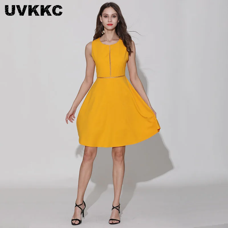 

Uvkkc Women Cotton Dresses 2019 Autumn Boho Femme Vestido Solid Sleeveless Bodycon Casual Party Sundress Beach Dress For Woman