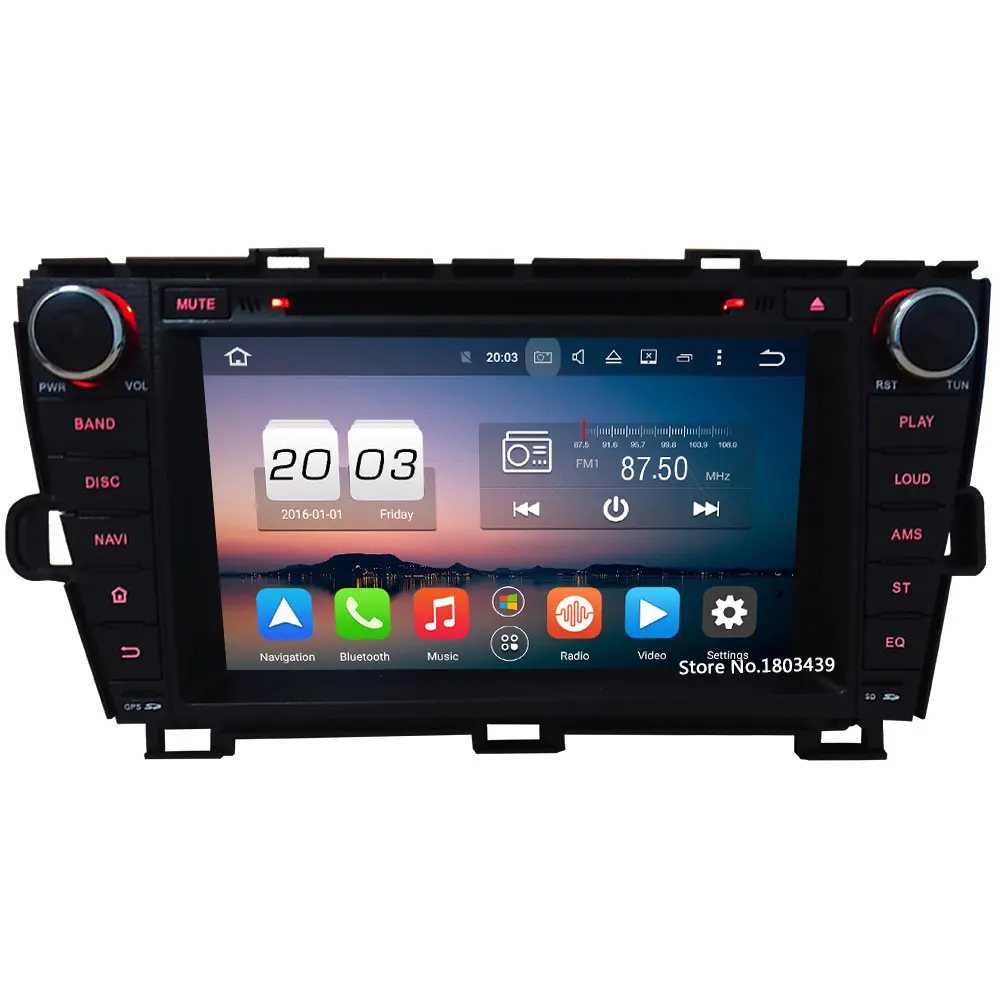 

8" 32GB ROM Octa Core WIFI Android 6.0 4GB RAM 4G DAB+ Car DVD Player Radio Stereo For Toyota Prius Left Hand Driving 2009-2015