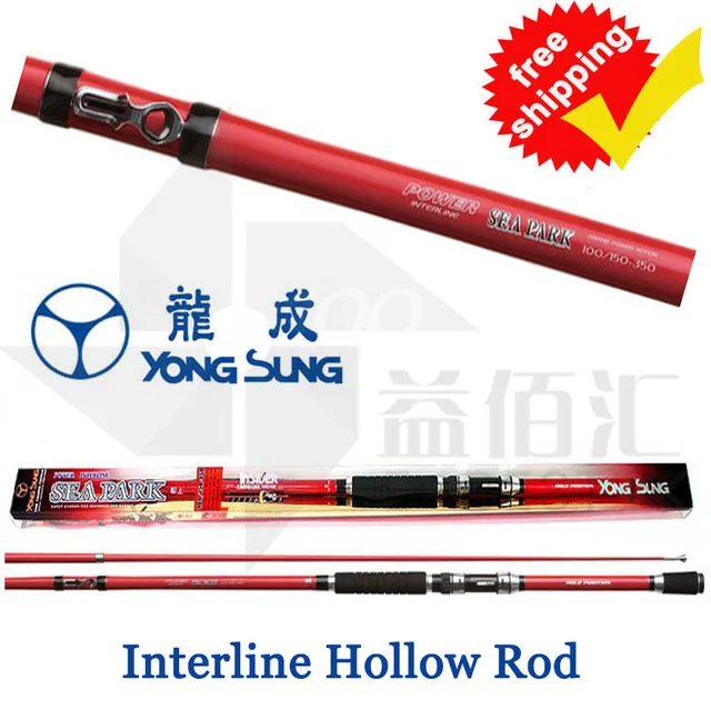 Cheap Carbon Boat Fishing Hollow Rods YONG SUNG Sea Park Interline Rod Power Telescopic Fish Pole 3 section 3.3m 3.5m FREE SHIPPING