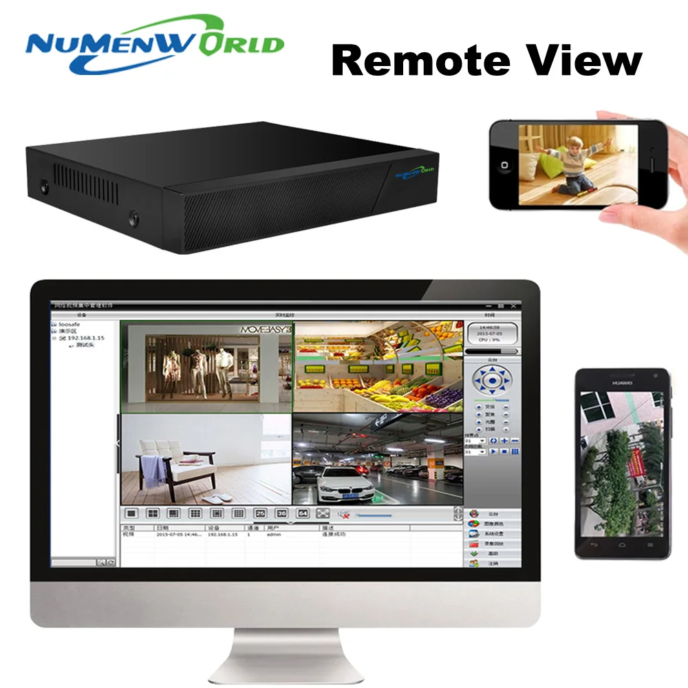 Камера видеонаблюдения HD H.265 8 каналов NVR 1080P поддержка ONVIF HDMI|pc hdmi|pc supportpc security |