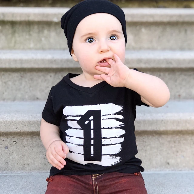 Summer Baby Boys T shirt For Boy Tops White Black 1 2 3 4 Years
