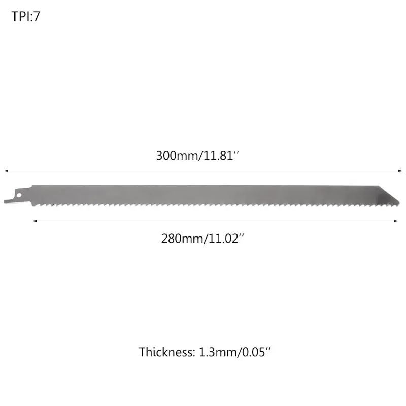 1PC Stainless Steel 300mm Reciprocating Power Saw Blade Fine Tooth Effective Cutting Wood Woodworking Tool Accessories