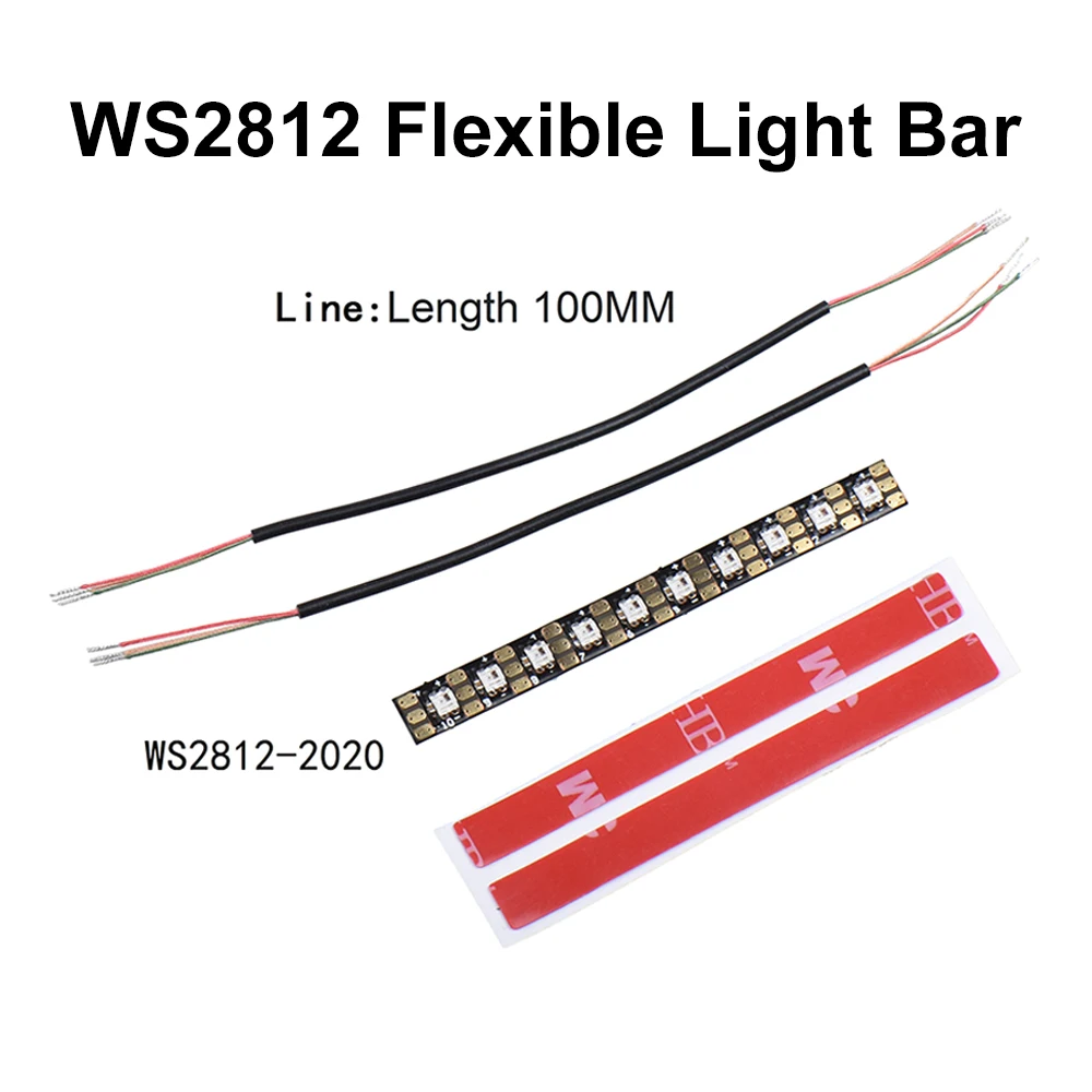 

WS2812 flexible light bar LED Strip Light 10 high-brightness 2020 lights Soft PCB design Support F3 F4 F7 Flight controller
