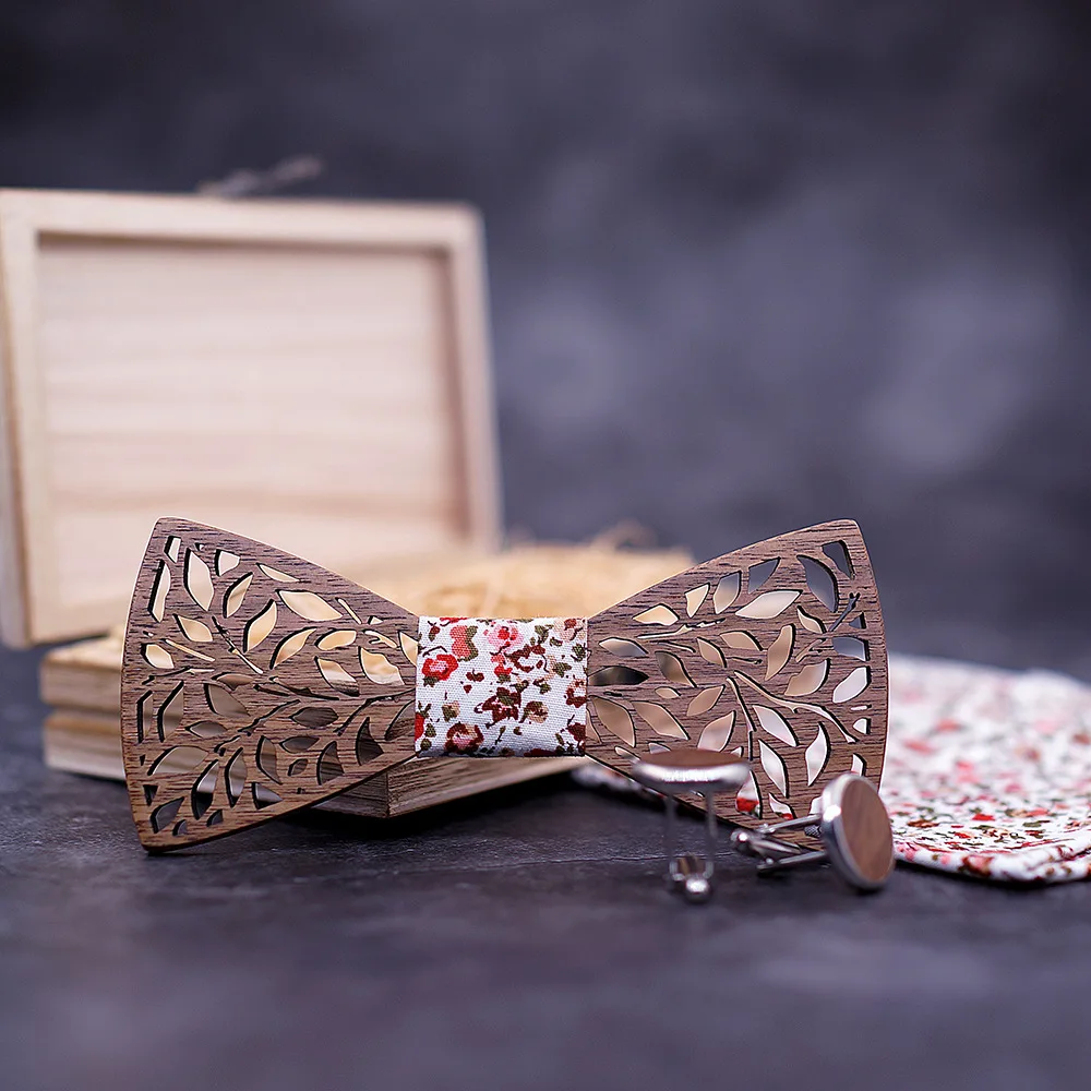 Фабричный прямой натуральный деревянный полый секционный Ретро зеленый галстук-бабочка ручной работы деревянный галстук из комплекта