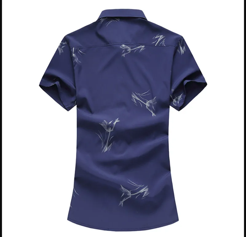 2018 летние Бизнес рубашка мужская повседневная печать с короткими рукавами рубашки для мужчин высокого качества платье в полоску рубашки