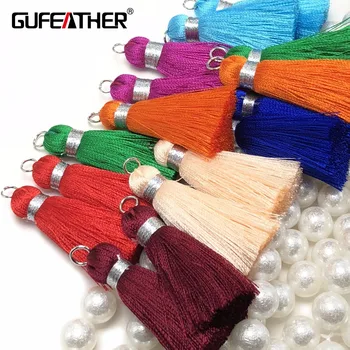 

GUFEATHER L113/4CM/Silk Tassel/jewelry accessories/earring accessorie/With metal ring/diy handmade/embellishments/4pcs/bag