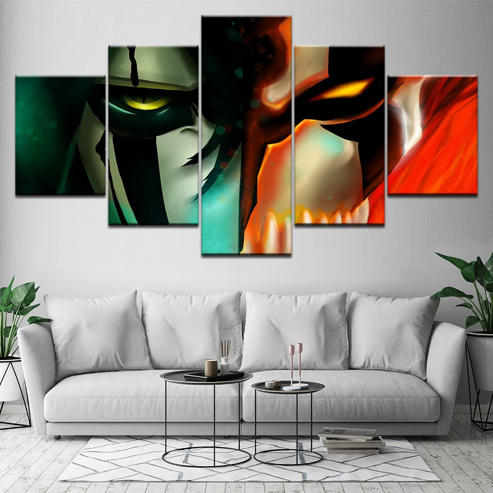 HD с 5 шт. Аниме Bleach модульная Картина Wall Art рамка Декор для дома постер картина