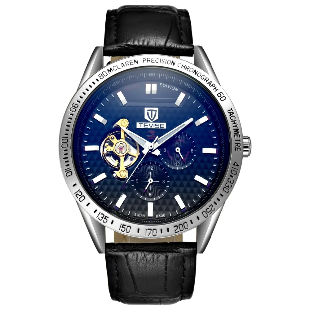 ФОТО relogio masculino TEVISE Men's Watch Swiss Brands Automatic mechanical Men's Tourbillon skeleton waterproof Men's Wrist Watches