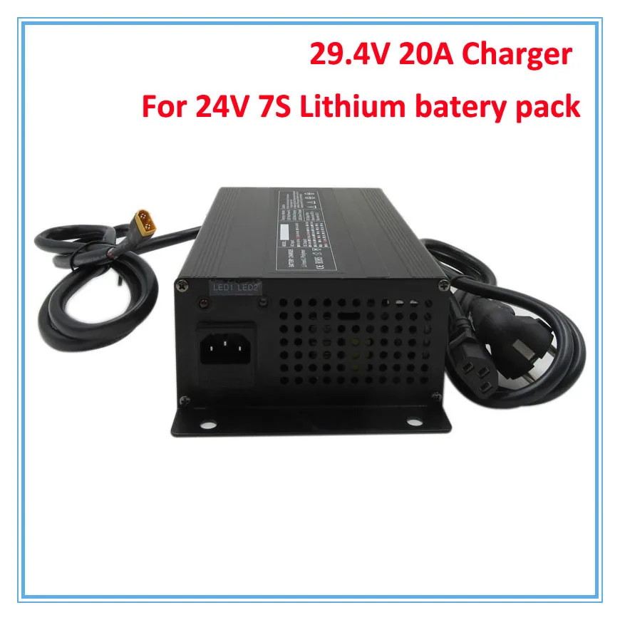 

900W 24V 20A li-ion Charger 29.4V 20A charger XT60 Port Input 100-120V Or 220-240V For 7S 24V lithium battery pack Free Shipping