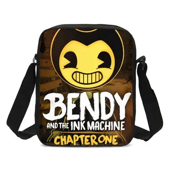 

2020 New Crossbody Bags for Kids Boys Girls Cartoon Bendy and The Ink Machine 3D Printing Small Messenger Bag Casual Sling Bag
