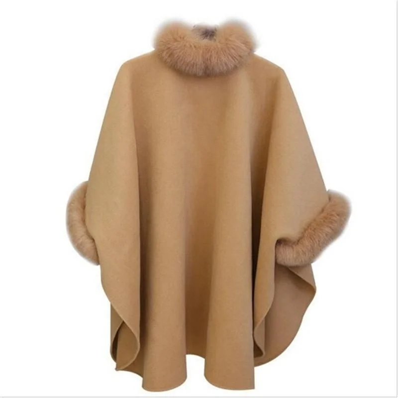 Зимний женский плащ большой меховой воротник размера плюс шерстяное пальто длинные зимние куртки парка пальто Верхняя одежда