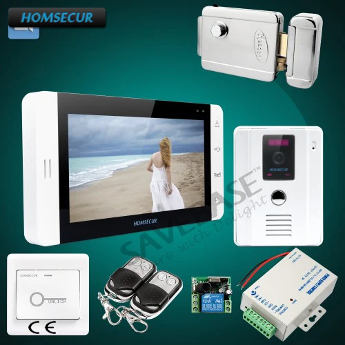 

HOMSECUR 7" Hands-free Video&Audio Smart Doorbell Kit with Electric Lock for Easy Unlocking
