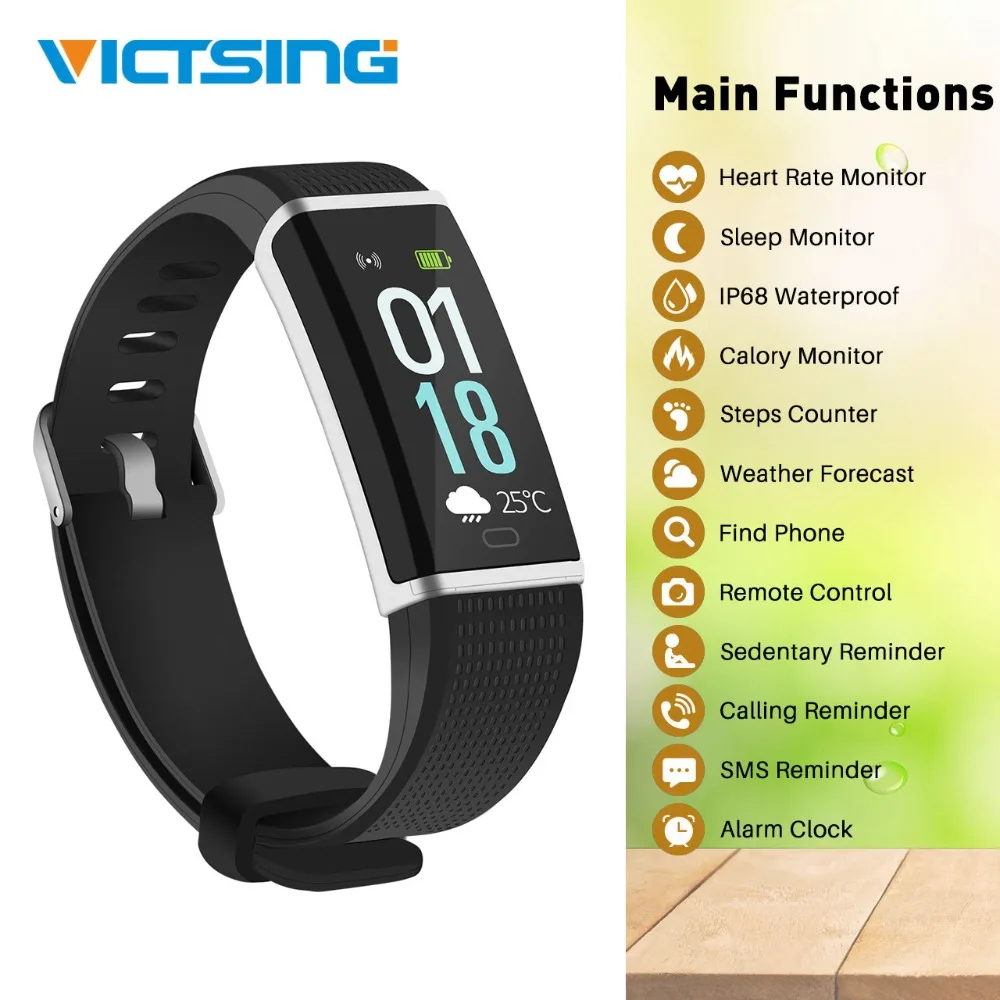 VicTsing IP68 Wasserdichte Fitness Tracker Farbe Display Smart Armband Fitness Armband Mit Herz