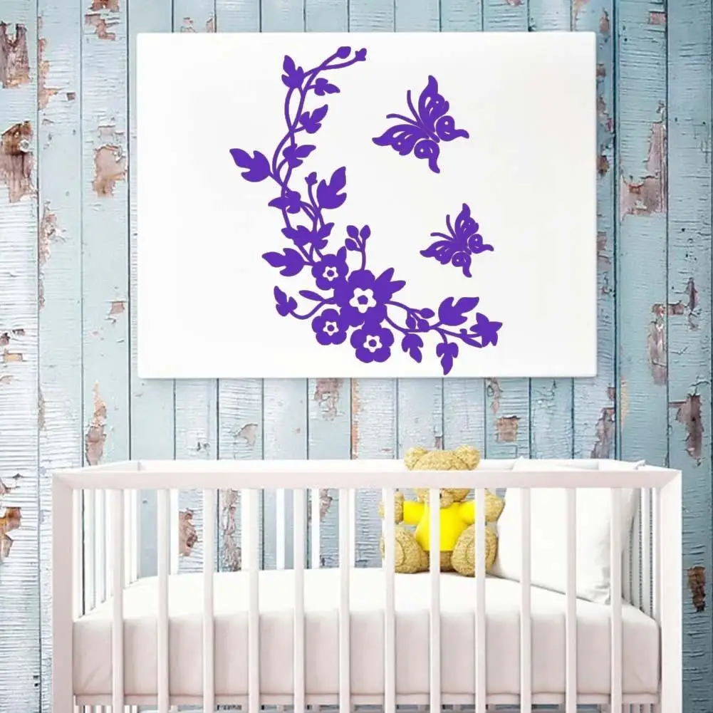 Butterfly Flower vine bathroom wall sticker home decoration wall decals
