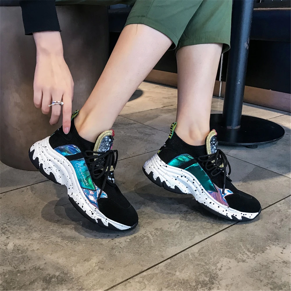 

LAPOLAKA Luxury Ins Style Hot Sale Shoes Woman Sneakers Cow Suede Leather Chunky Sneakers Women Shoes Woman Flats