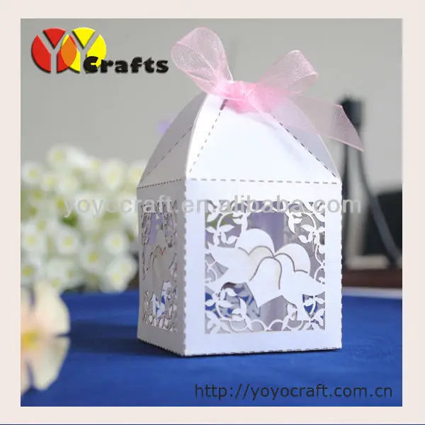 

Wedding decoration!Various colors kinds of laser cut candy box Laser cut wedding favours Love dove wedding favours