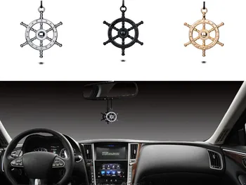 

1Pcs Rudder 3D Metal Nameplate Car Interior Rearview Mirror Charms Decoration