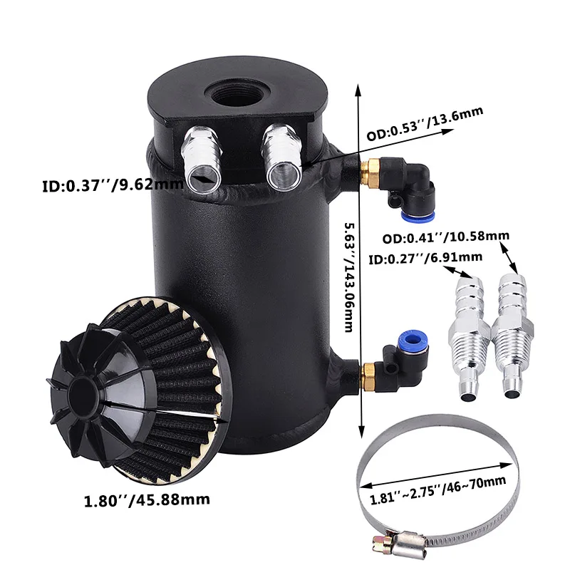 SPEEDWOW алюминиевый масляный резервуар Catch Can Tank Kit Breather Filter Baffled маслоуловитель Can|oil