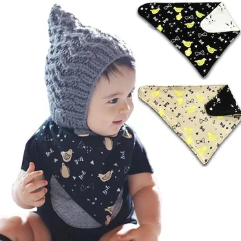 

Cute Bow Birds Baby Bibs Cotton Triangle Towels Bandanas for Baby Girl Baby Boy Bib Baby Scarf Collars Infant Saliva Cloths