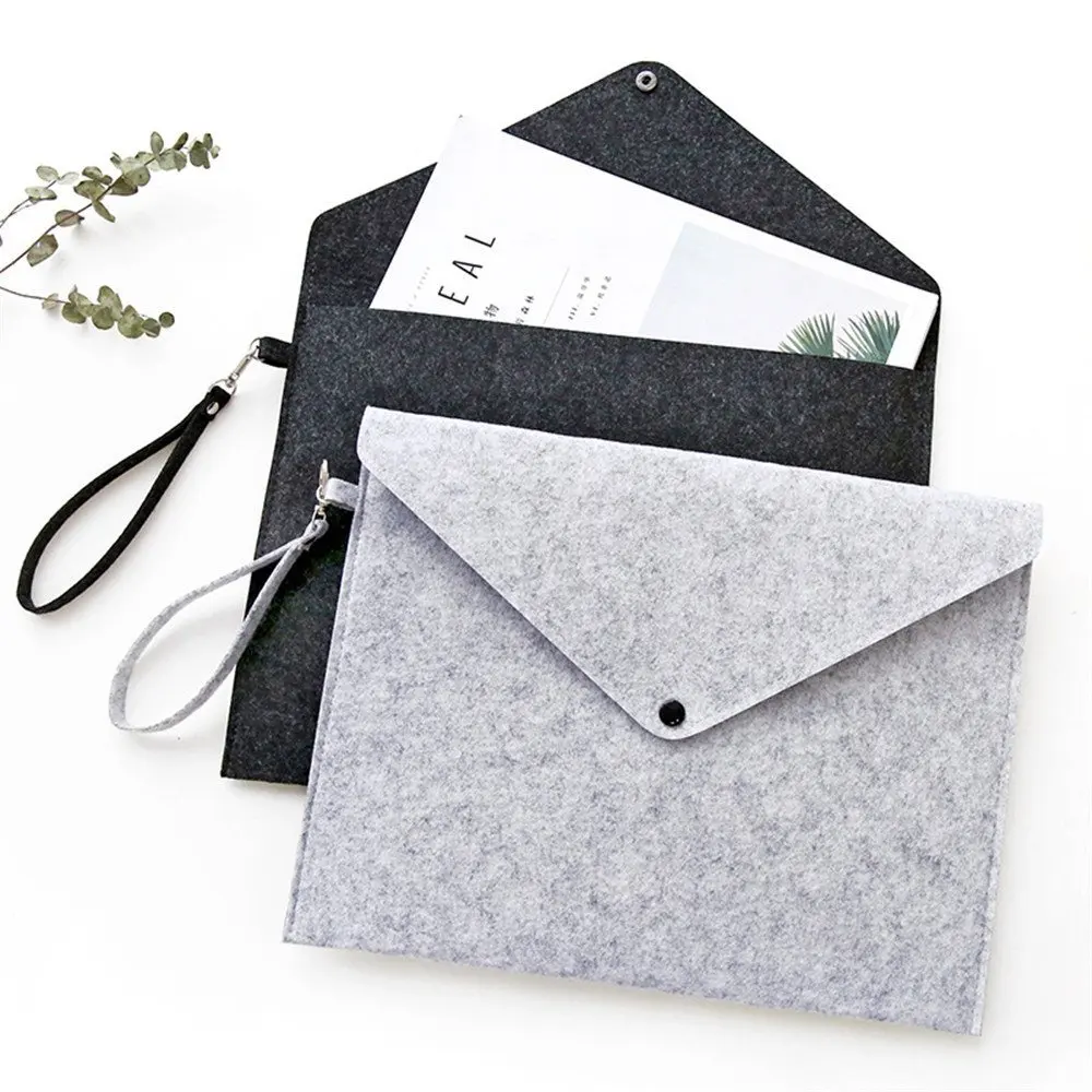 

A4 Chemical Felt File Folder Durable Briefcase Document Bag Paper File Folders Stationery Store School Office bag