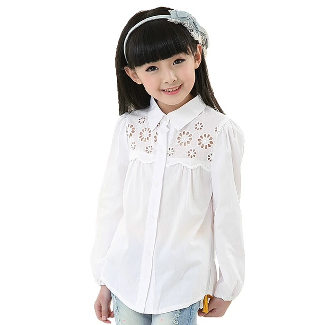 2017 Spring New Arrival Kids Clothes Brand Girls White Blouse Children