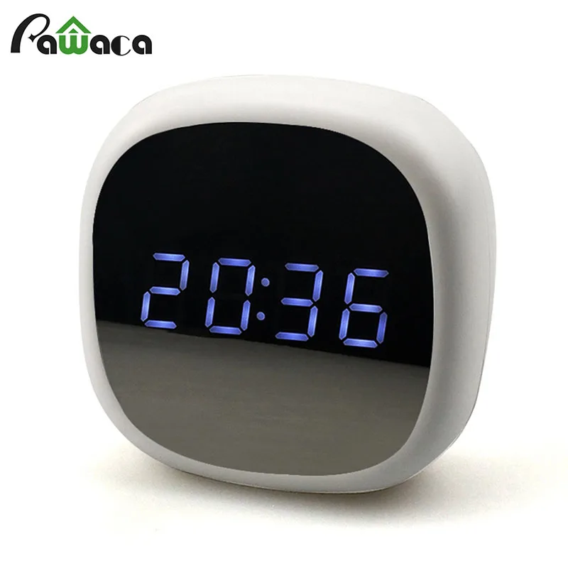 LED Digital Alarm Clock Mirror Alarm Clock Wake Up USB Light Large