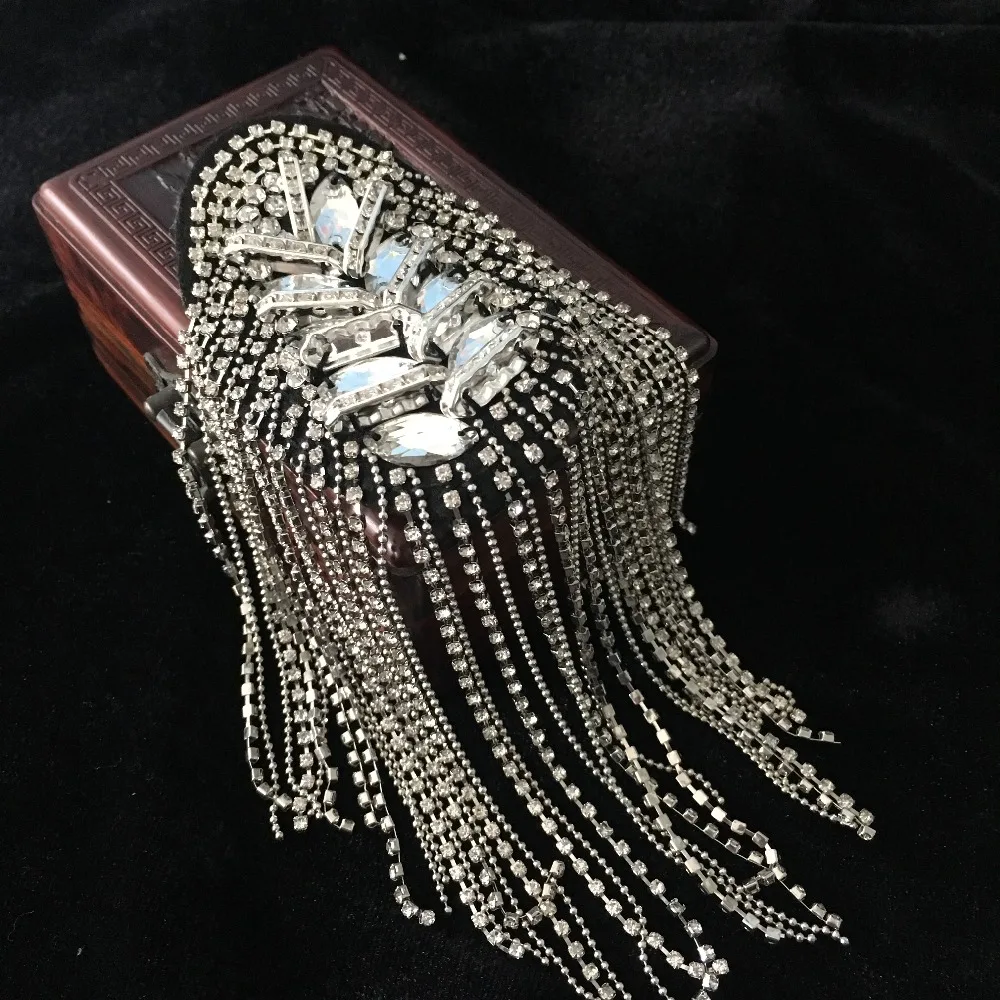 

Handmade H0325 epaulette badge party tassel brooch epaulet /epaulettes spikes suit blazer accessories shoulder board knot