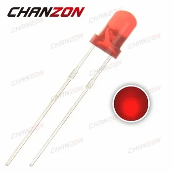 CHANZON 100pcs Mini LED Diode 3mm Red Color Diffused Round DIP 3 mm DC 2V 20mA Light-Emitting Diode LED Lamp Light Components