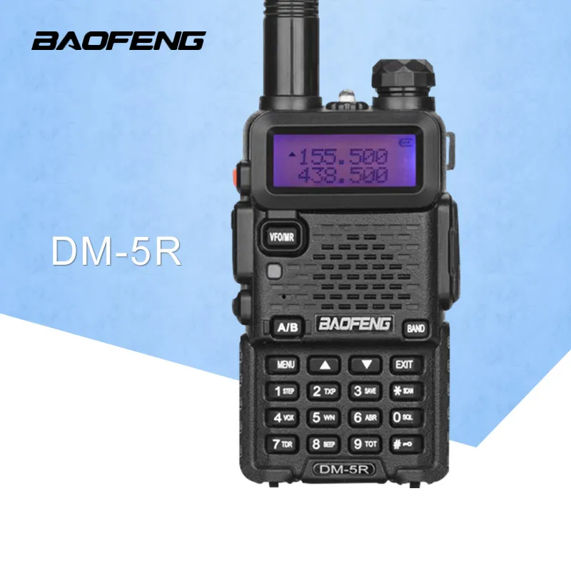 

Baofeng DM-5R Portable Radio VHF UHF Dual Band DMR Digital Anolog Dual Mode 5W 128CH Walkie Taklie Flashlight DM5R Transceiver