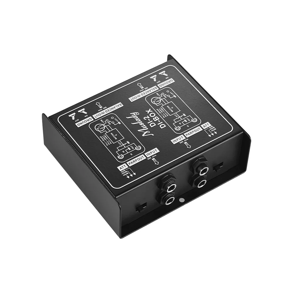 Muslady DI 2 Профессиональный двухканальный пассивный Box прямой впрыск аудио коробка