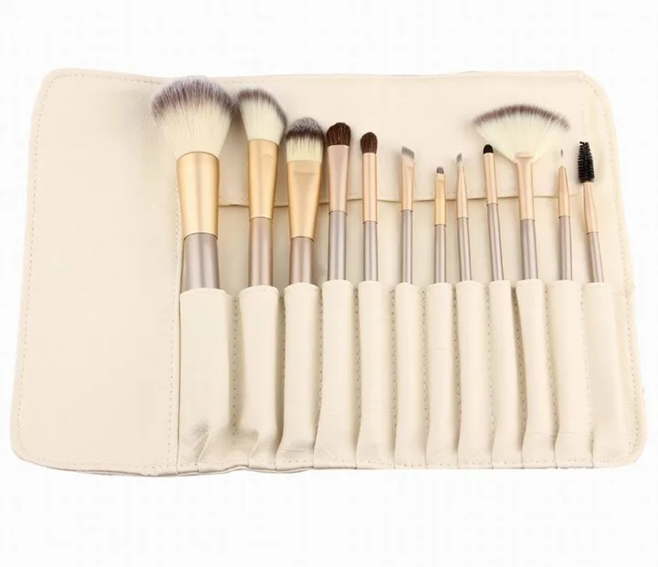 

2015 Professional Soft 1Set/lot 12/18/24pcs Makeup Brushes Set Cosmetic Real Make Up Tools eyeshadow blush Set with Leather Bag