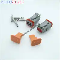 100 セット 2Pin AT06-2S アンフェノール DT 2 ドイツメスコネクタ 1060-16-0122 u-バレル端子ニッケルハーレー毛虫レースカー