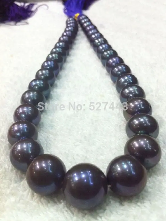 

Wholesale fast BEAUTIFUL 18" AAA 12-13MM SOUTH SEA BLACK PEARL NECKLACE 14KGP