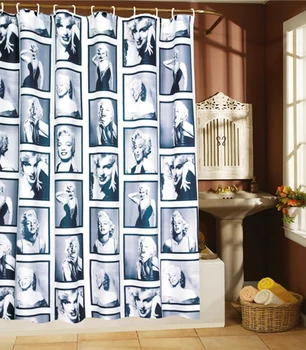 

Pretty Woman Pattern Shower Curtain Bathroom Waterproof Mildewproof Polyester Fabric With 12 Hooks 180cm*180cm (71 Inch)