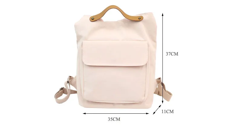 MJ Cotton Backpack Women Versatile School Bag Large Casual Travel Bag for Teenage Girls (23)