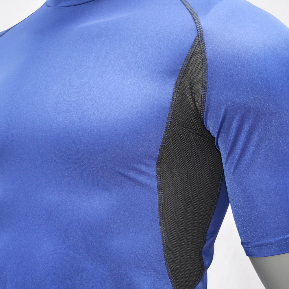 Синий цвет-короткий рукав Surf Rash Guard UPF 50 плавание/Серфинг Рашгард сухой-Fit Дайвинг футболка кофта для снорклинга купальники