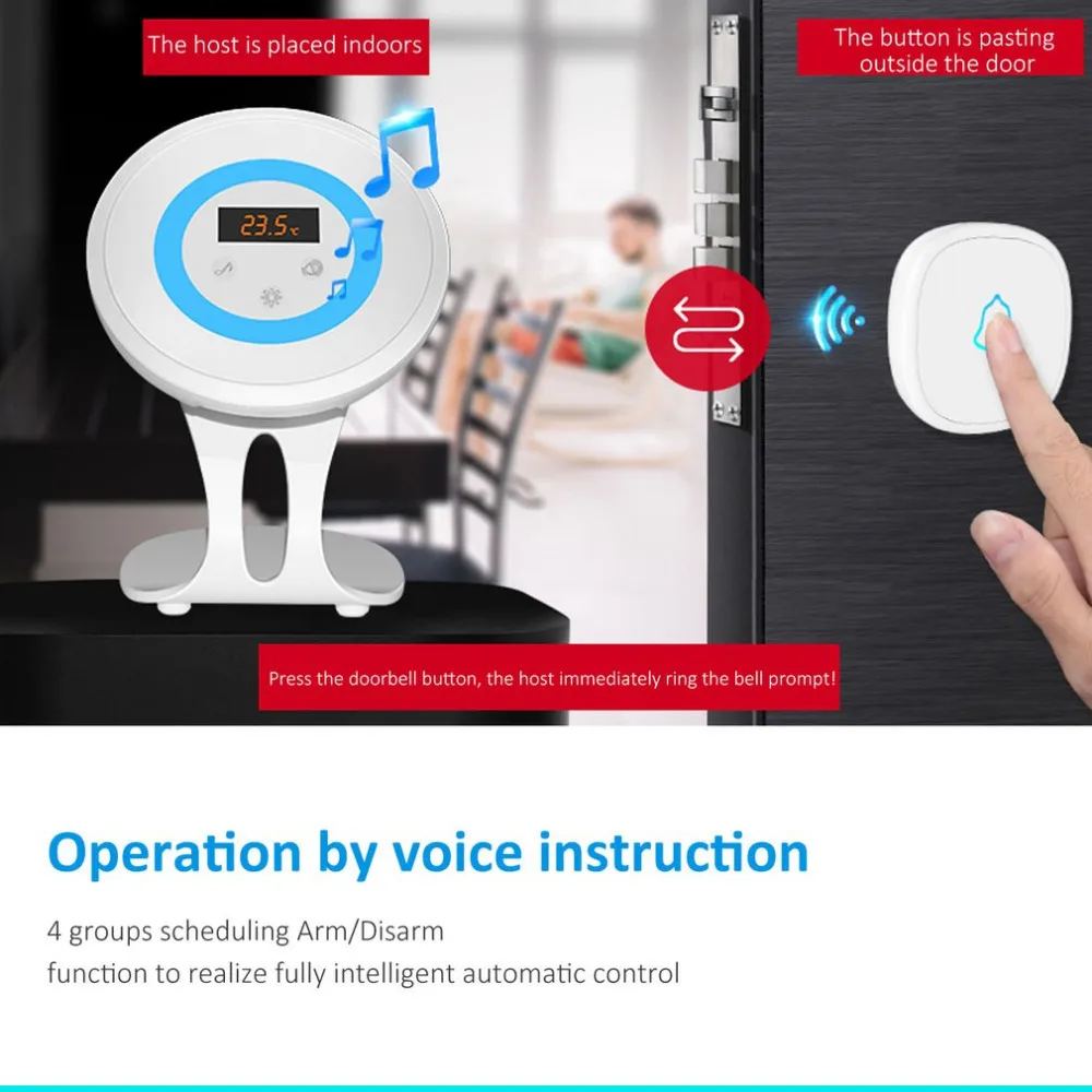 

M536 Multi-functional Doorbell Button Wireless SOS Emergency Button 433MHz Alarm Accessories For Home Alarm System