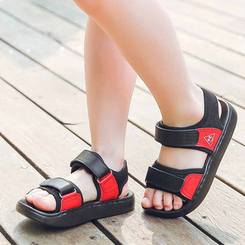 2018 летние сандалии beach boy детская обувь из натуральной кожи модные спортивные сандалии детские сандалии для мальчиков и девочек