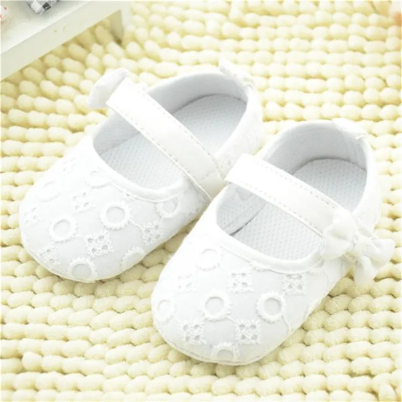 2017 Baby Lace Embroidered Shoes Bowknot Infant Toddler Shoe Soft Sole