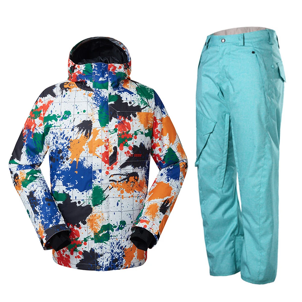 2017 Men Snow Skiing Clothes Ski Jacket Waterproof Snowboard Suits