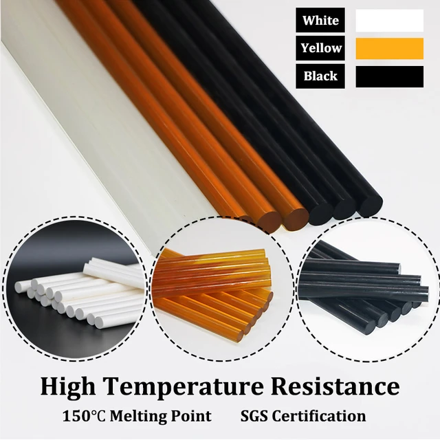 What is the difference between yellow and black hot glue sticks