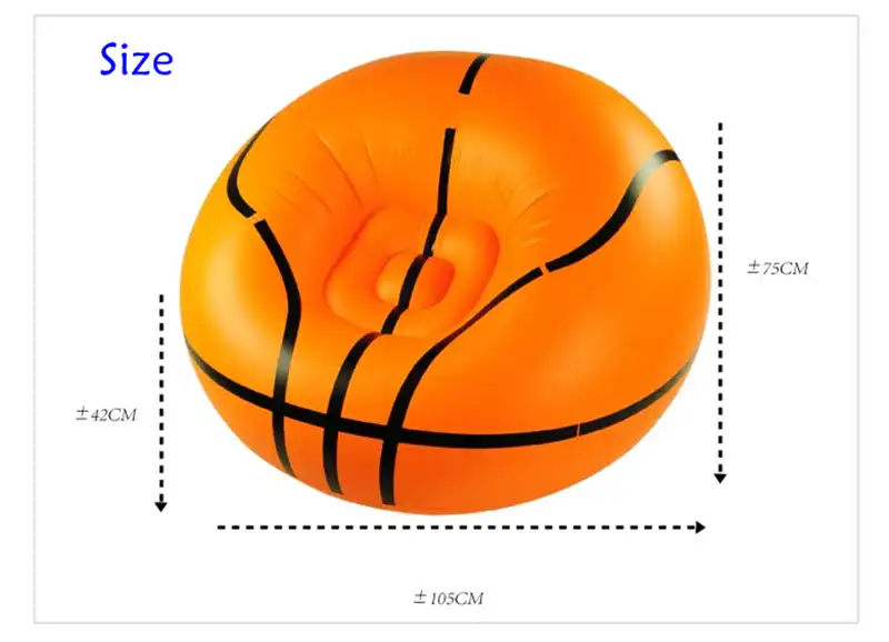 Inflatable Basketball Bean Bag Chair Soccer Ball Air Sofa Indoor