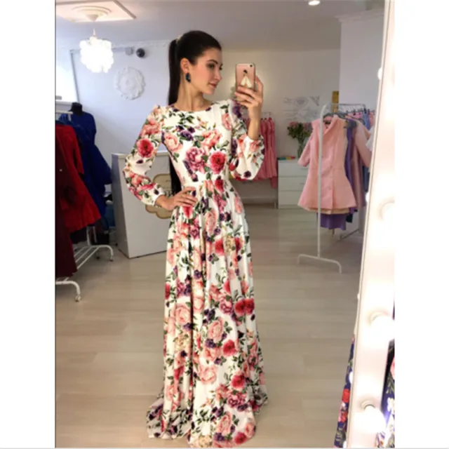 baju floral maxi dress