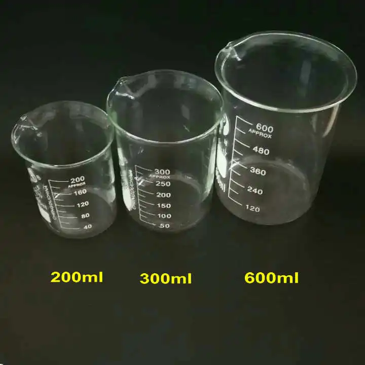 3pcs/set 200/300/600ml Glass Beaker for Laboratory Tests, Measuring Cup