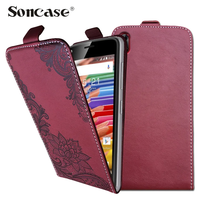 

3D Stereo Embossing lace flower butterfly flip up and down leather phone bag cover case for BQ BQ-5209L Strike LTE
