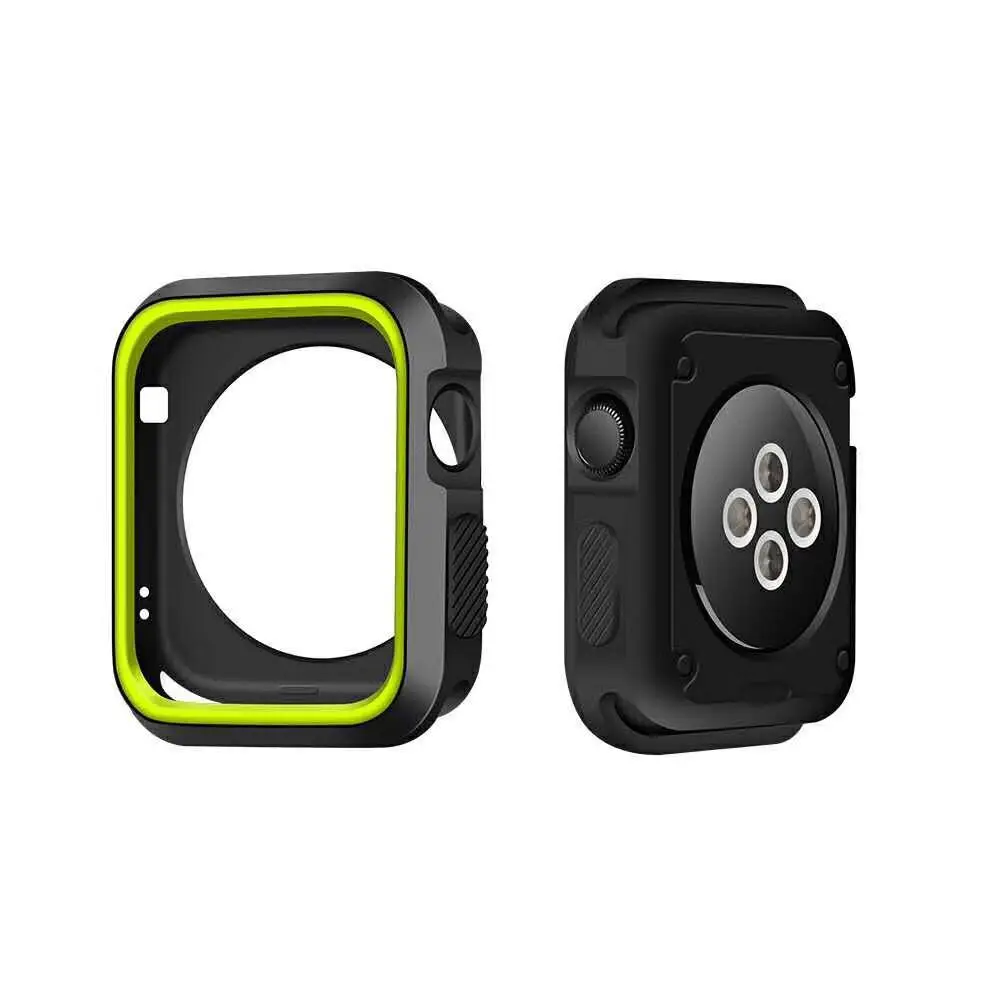 

Dual Color Soft Silicone Cover for Apple Watch 42mm 38mm 40mm 44mm TPU Protective Case for iWatch Series 1 2 3 4