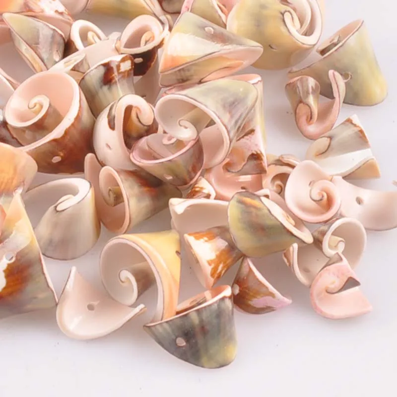 

10-19mm Natural Light Spiral Shell Spacer beads for DIY jewelry making 25pcs one hole TRS0245X